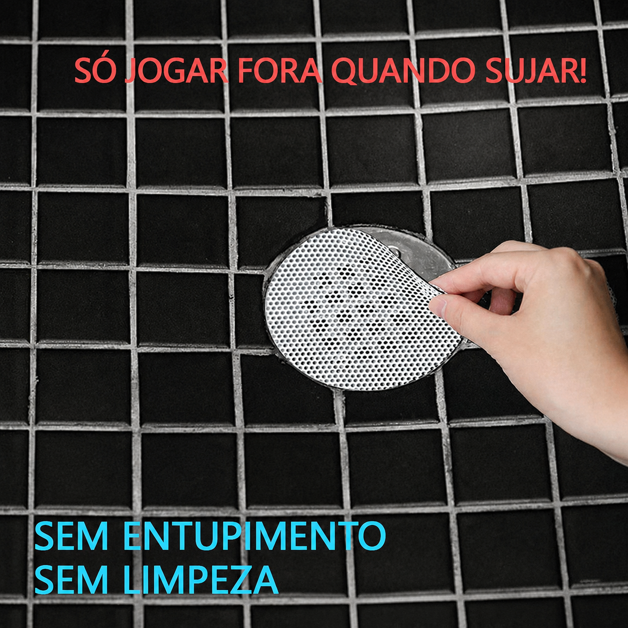 Filtro Adesivo Descartável para Ralo — Sem Tocar no Cabelo (Kit 30 un. ou Avulso)